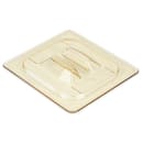 Cambro 60HPCH150 H-Pan Food Pan Cover - 1/6 Size, Non-Stick, Flat with Handle, Amber thumbnail 2