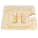 Cambro 60HPCHN150 H-Pan Food Pan Cover - 1/6 Size, Non-Stick, Notched with Handle, Amber thumbnail 4