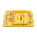 Cambro 60HPL150 FlipLid Hot Food Pan Cover - 1/6 Size, Hinged, Amber thumbnail 4