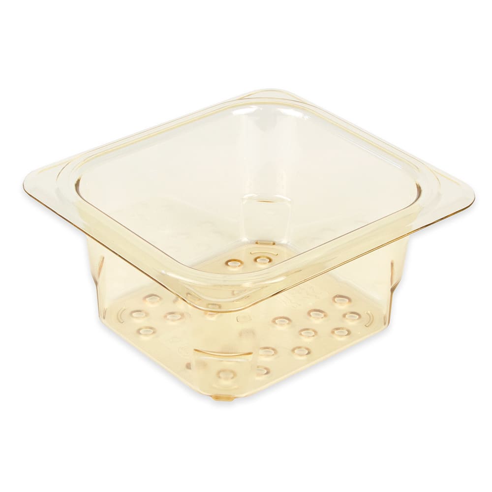 Cambro 63CLRHP150 H-Pan Colander - 1/6 Size, 3"D, Amber