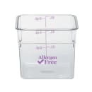 Cambro 6SFSCW441 6 qt Square Food Storage Container - CamSquare®, Allergen-Free, Polycarbonate, Clear thumbnail 2