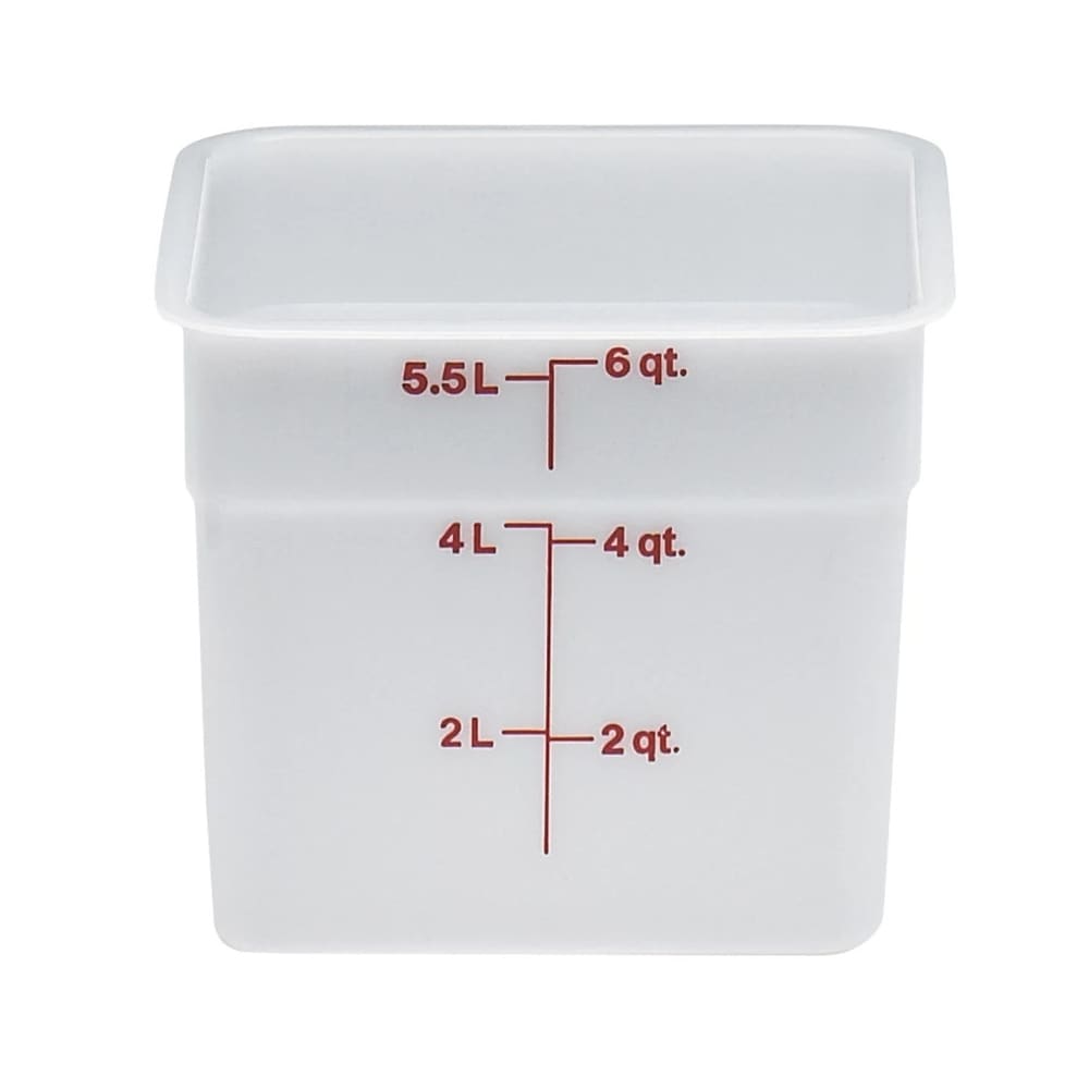 Cambro 6SFSP148 6 qt Square Food Storage Container - CamSquare®, Natural White