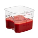 Cambro 6SFSPROCW135 6 qt FreshPro Square Food Storage Container - CamSquare®, Polycarbonate, Red Graduation thumbnail 4