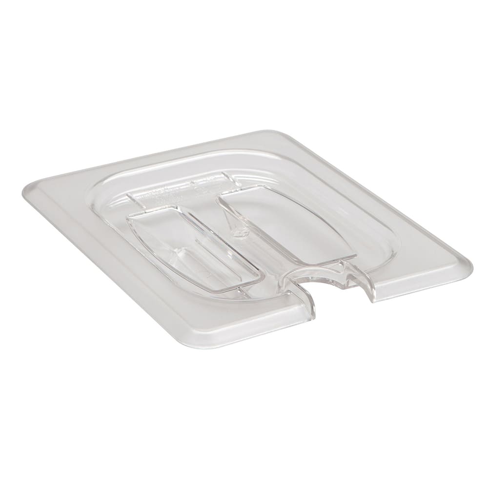 Cambro 80CWCHN135 Camwear® 1/8 Size Notched Food Pan Cover w/ Handle - Polycarbonate, Clear