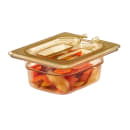 Cambro 80HPCHN150 H-Pan™ 1/8 Size Notched Food Pan Cover w/ Handle, Amber thumbnail 2