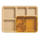 Cambro 853FH150 Plastic Rectangular Tray w/ (3) Compartments, 8 11/16" x 6 5/16", Amber thumbnail 3