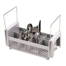 Cambro 8FB434151 Flatware Washing Basket with Handles - Half Size, 8 Compartment, Soft Gray thumbnail 6