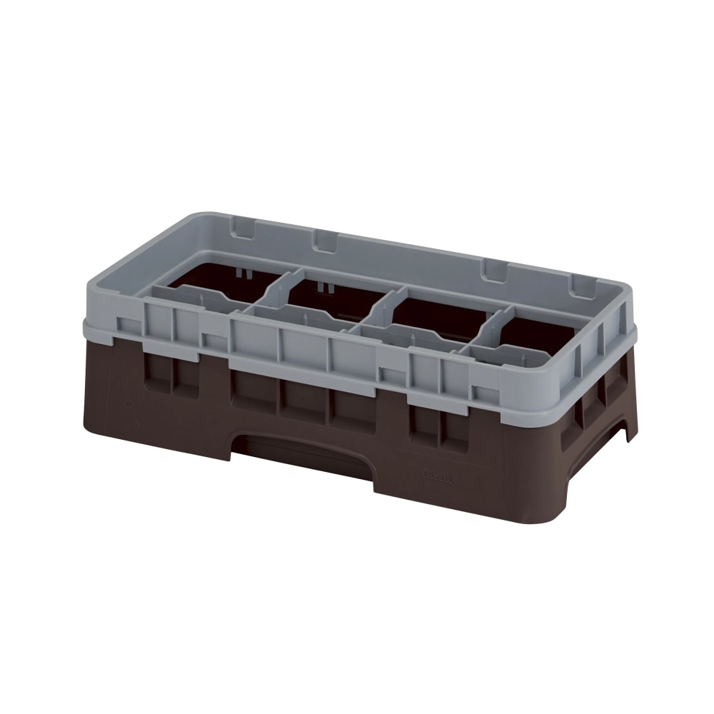 Cambro 8HS1114167 Camrack Glass Rack - Half Size, (6)Extenders, 8 Compartments, Brown