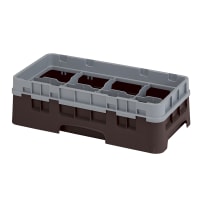 Cambro 8HS318151 Camrack Glass Rack with Extender - Half Size, 8 Compartment, Soft Gray thumbnail 3