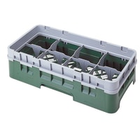 Cambro 8HS318416 Camrack Glass Rack with Extender - Half Size, 8 Compartments, Cranberry thumbnail 2