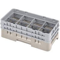 Cambro 8HS434119 Camrack Glass Rack - Half Size, (2)Extenders, 8 Compartment, Sherwood Green thumbnail 4