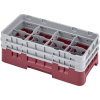 Cambro 8HS434184 Camrack Glass Rack - Half Size, (2)Extenders, 8 Compartments, Beige thumbnail 2
