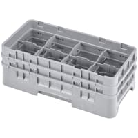 Cambro 8HS434184 Camrack Glass Rack - Half Size, (2)Extenders, 8 Compartments, Beige thumbnail 3