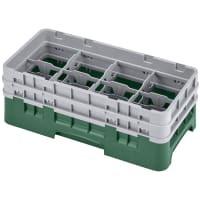 Cambro 8HS434186 Camrack Glass Rack - Half Size, (2)Extenders, 8 Compartments, Navy Blue thumbnail 3