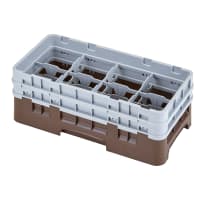 Cambro 8HS434416 Camrack Glass Rack - Half Size, (2)Extenders, 8 Compartments, Cranberry thumbnail 2