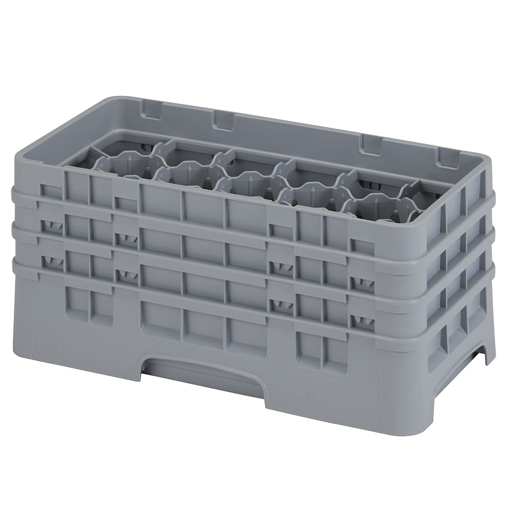 Cambro 8HS638151 Camrack Glass Rack - Half Size, (3)Extenders, 8 Compartment, Soft Gray