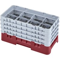 Cambro 8HS800167 Camrack Glass Rack - Half Size, (4)Extenders, 8 Compartments, Brown thumbnail 2