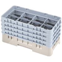 Cambro 8HS800167 Camrack Glass Rack - Half Size, (4)Extenders, 8 Compartments, Brown thumbnail 3