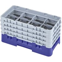 Cambro 8HS800184 Camrack Glass Rack - Half Size, (4)Extenders, 8 Compartments, Beige thumbnail 4