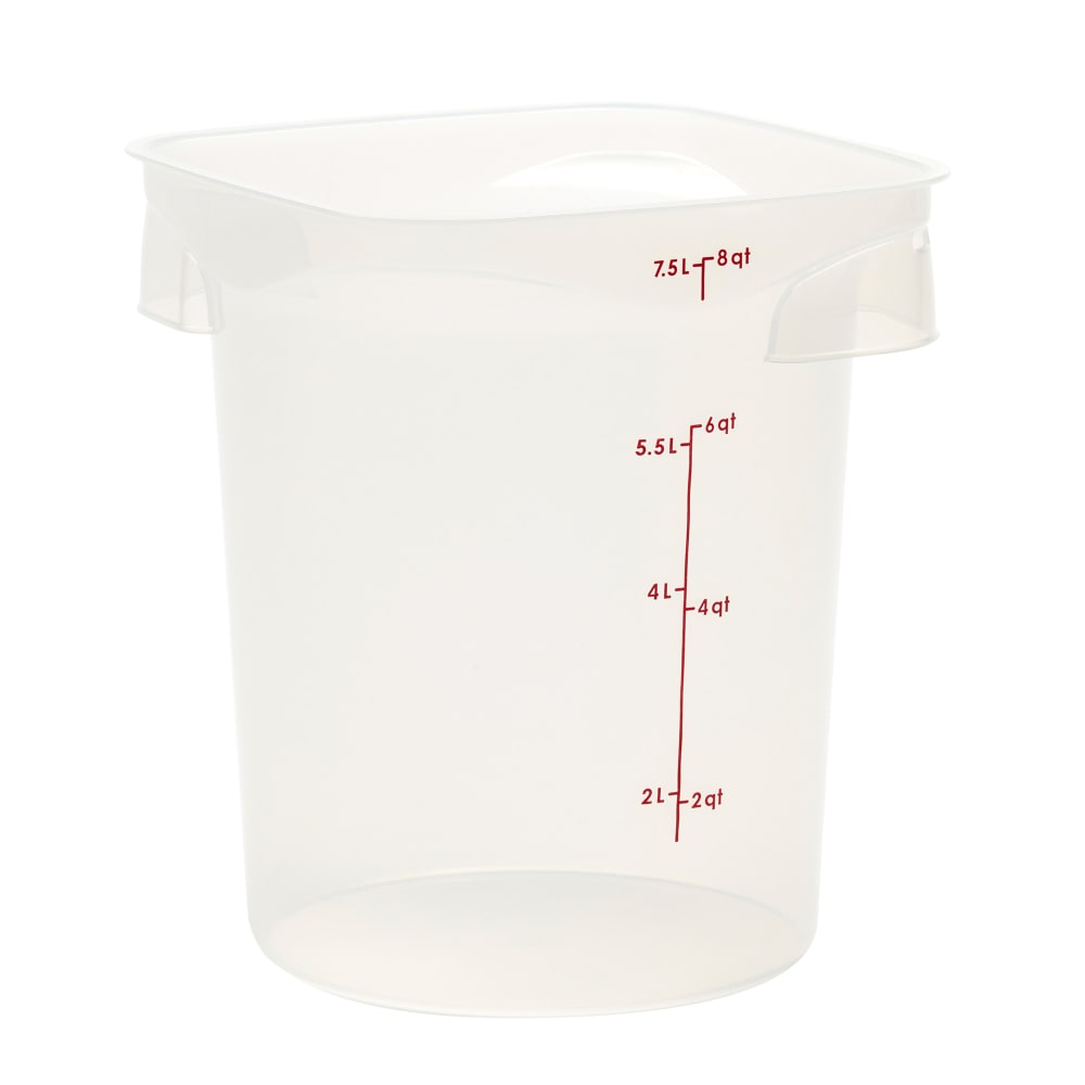 Cambro 8RFSPROPP190 8 qt CamRound® FreshPro Round Storage Container - Polypropylene, Translucent