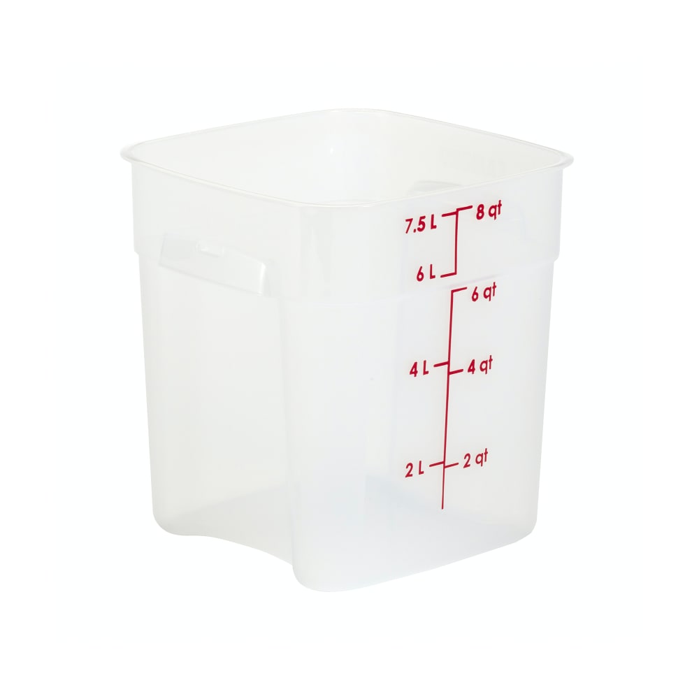 Cambro 8SFSPROPP190 8 qt FreshPro Square Food Storage Container - CamSquare®, Polypropylene, Translucent