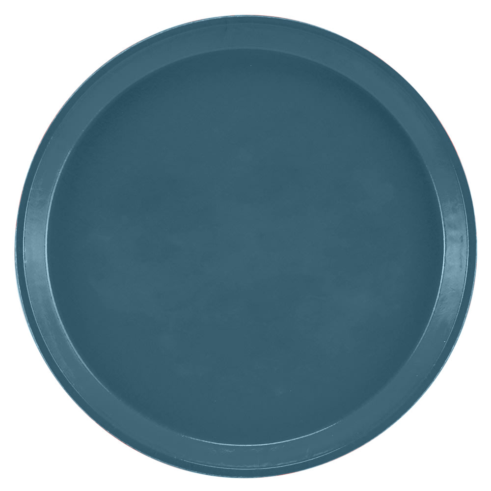 Cambro 900401 9" Round Serving Camtray - Fiberglass, Slate Blue