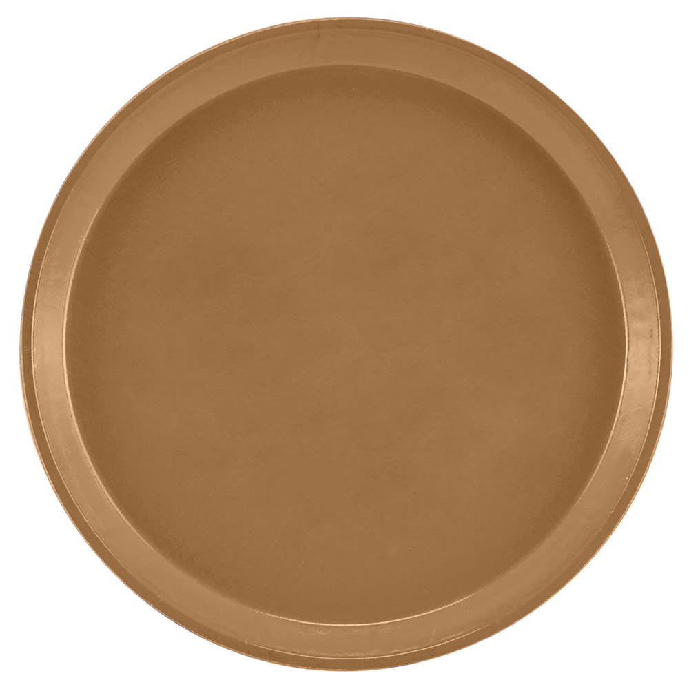 Cambro 900508 9" Round Serving Camtray - Fiberglass, Suede Brown