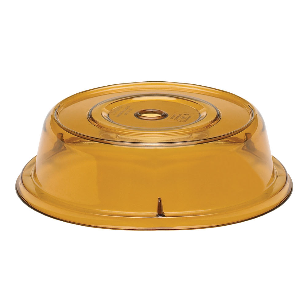Cambro 9013CW153 10" Round Camwear Plate Cover - 2 3/4"H, Amber