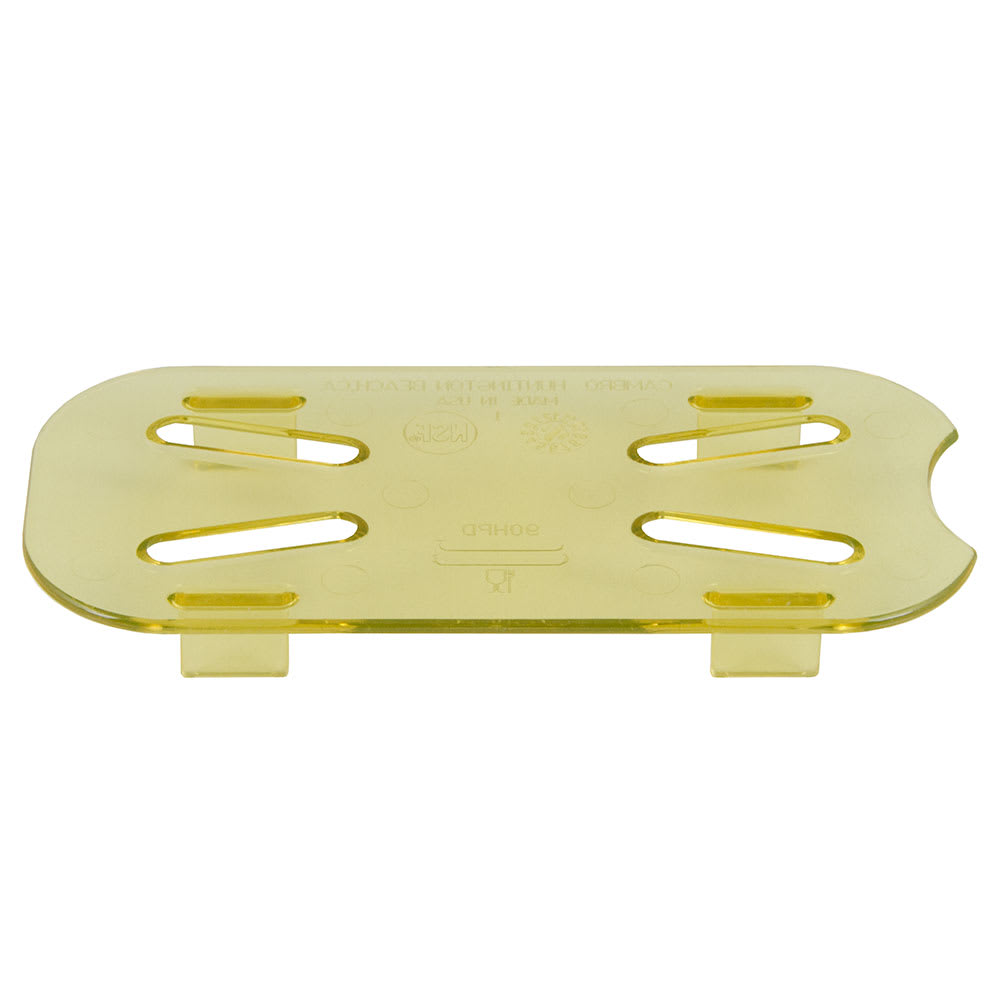 Cambro 90HPD150 H-Pan Food Pan Drain Shelf - 1/9 Size, Non-Stick, Amber