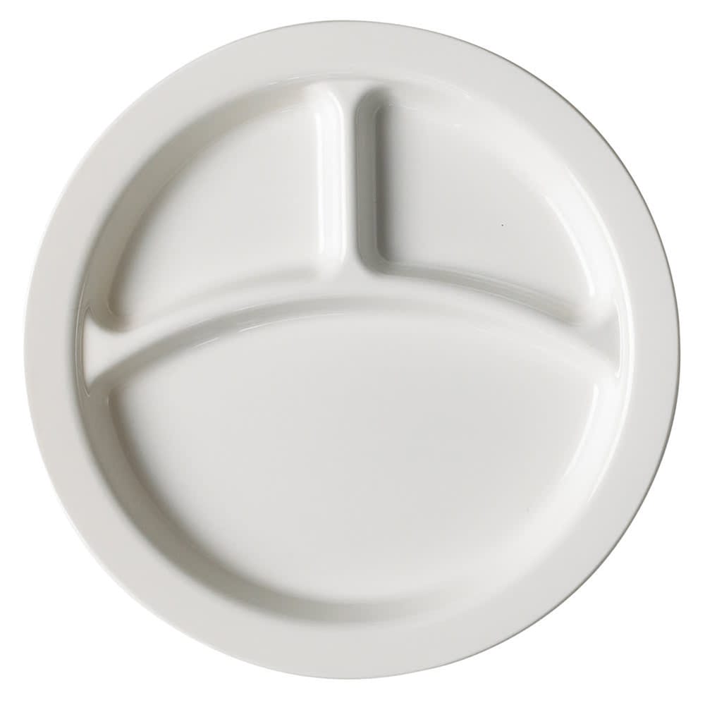 Cambro 93CW148 9" Round Plastic Dinner Plate, White