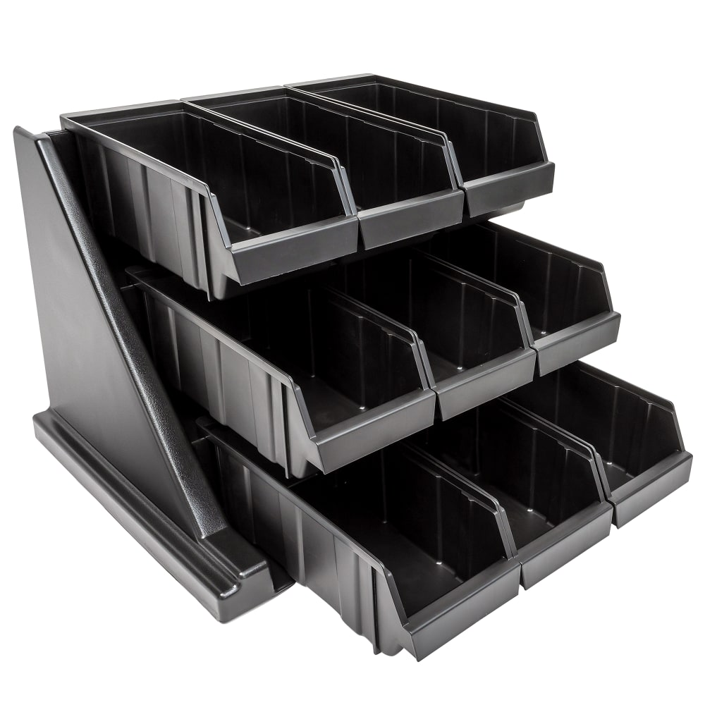 Cambro 9RS9110 Condiment Organizer w/ (9) Bins - Black