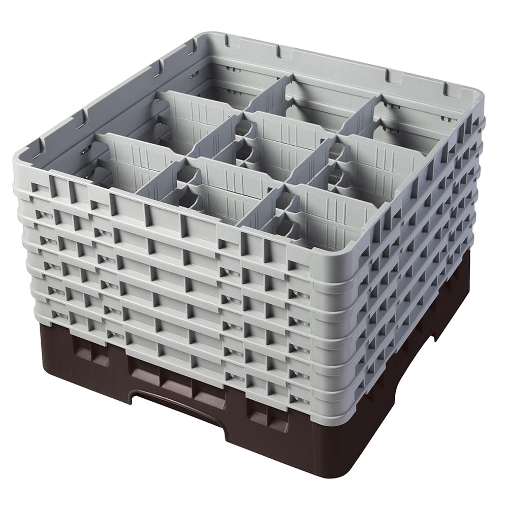 Cambro 9S1114167 Camrack® Glass Rack w/ (9) Compartments - (6) Extenders, Brown
