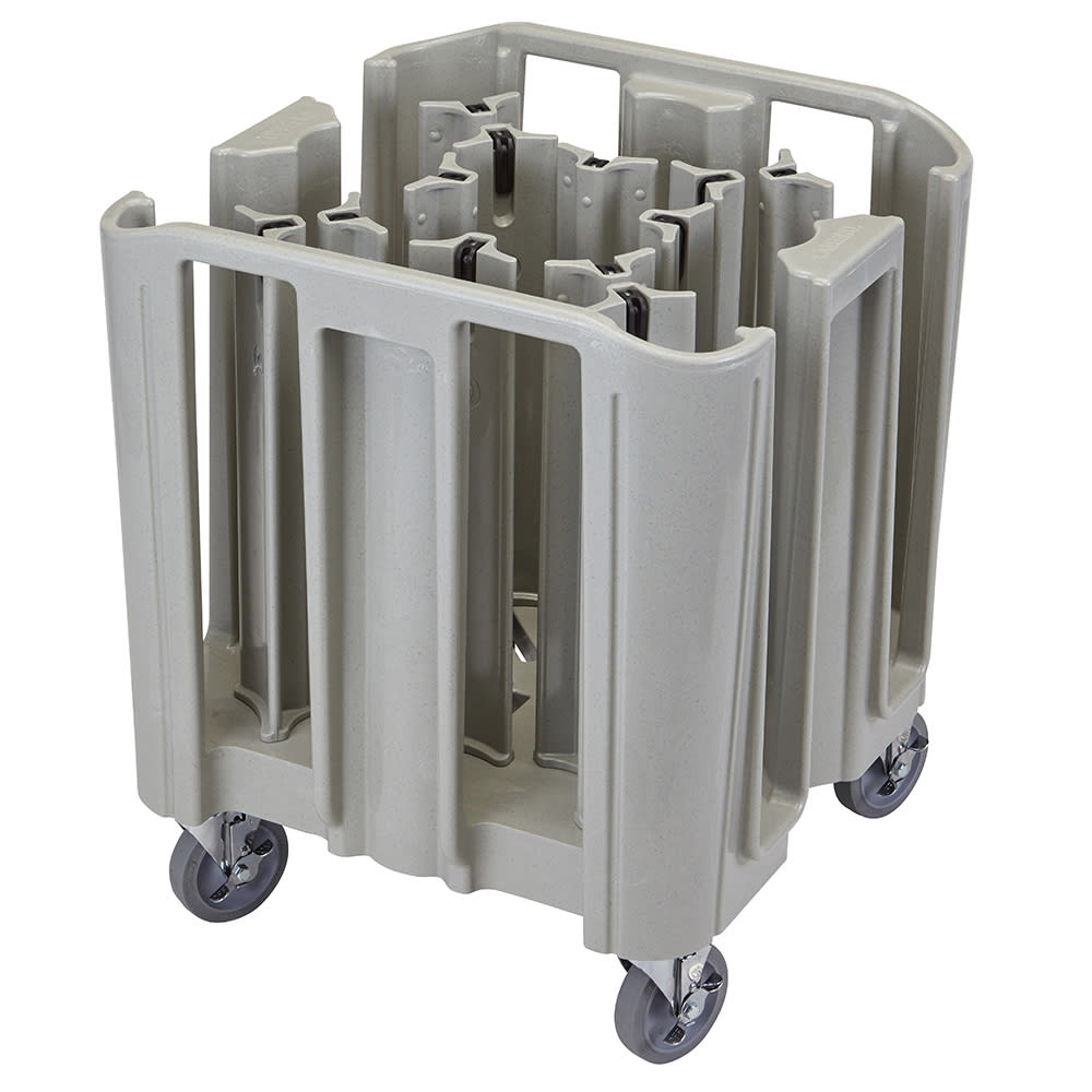 Cambro ADCSC12PKG 27" Mobile Dish Caddy w/ (12) Columns - Plastic, Speckled Gray