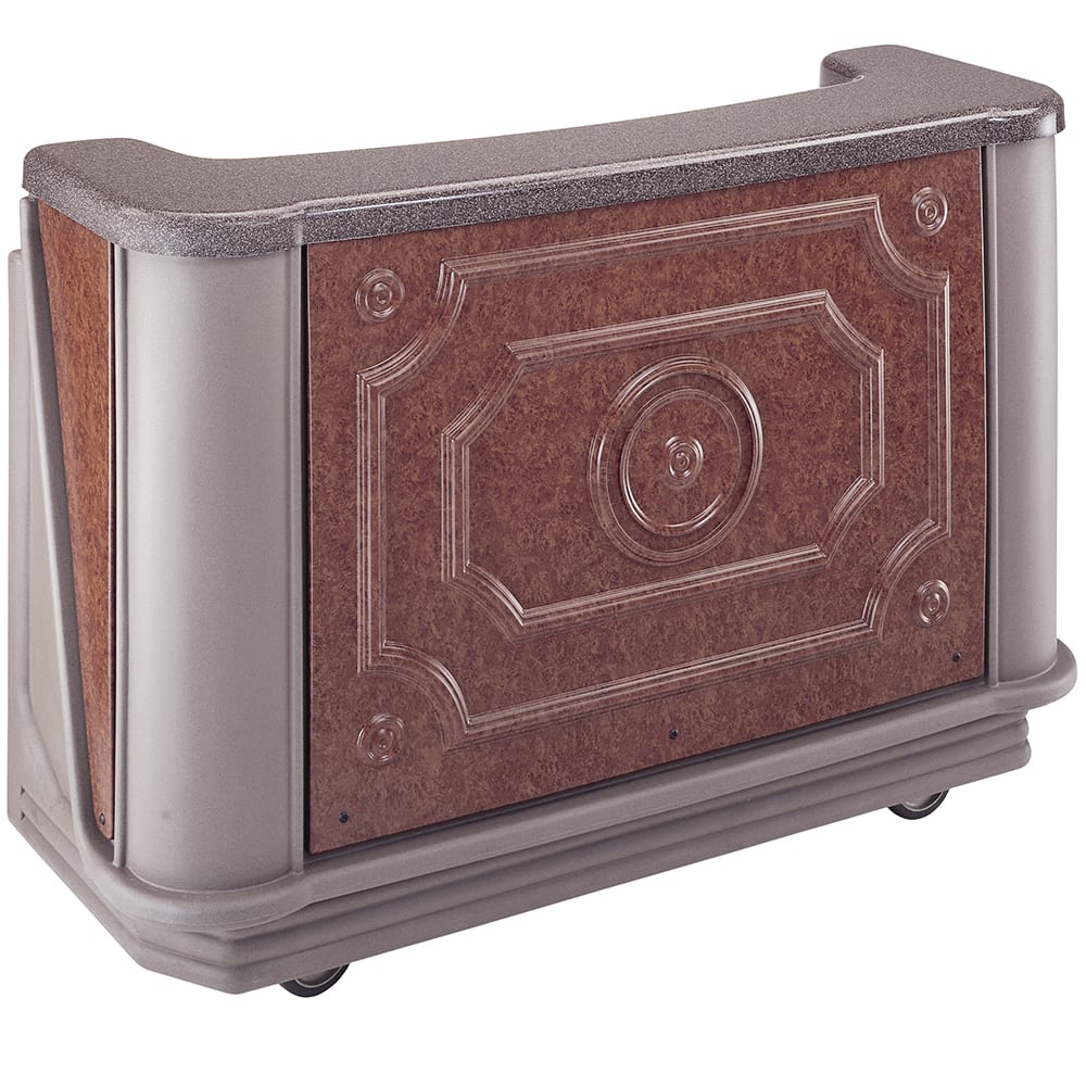 Cambro BAR650DSCP669 67 1/2" Portable Bar - Cold Plate, 80 lb Ice Sink, Speed Rail, Carmel