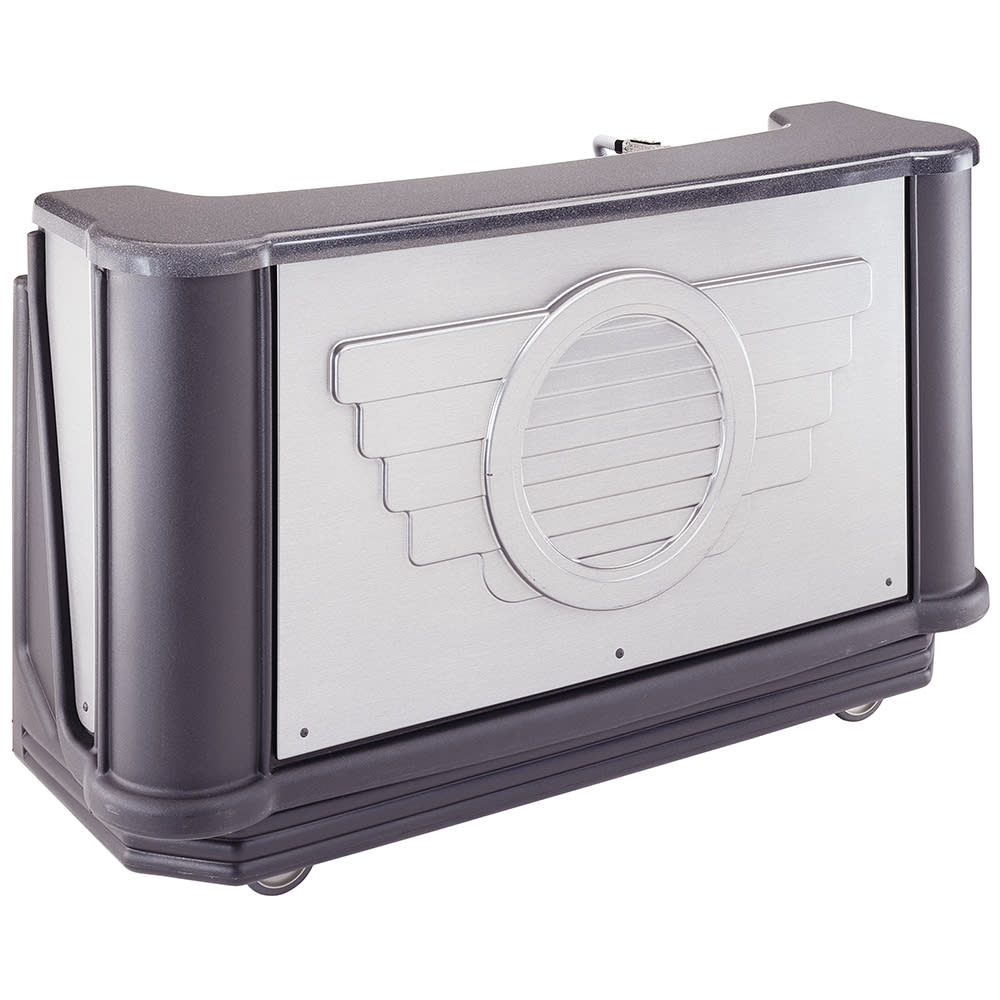 Cambro BAR730DSCP667 77 5/8" Cambar Portable Bar - Cold Plate, 80 lb Ice Sink, Speed Rail, Manhattan