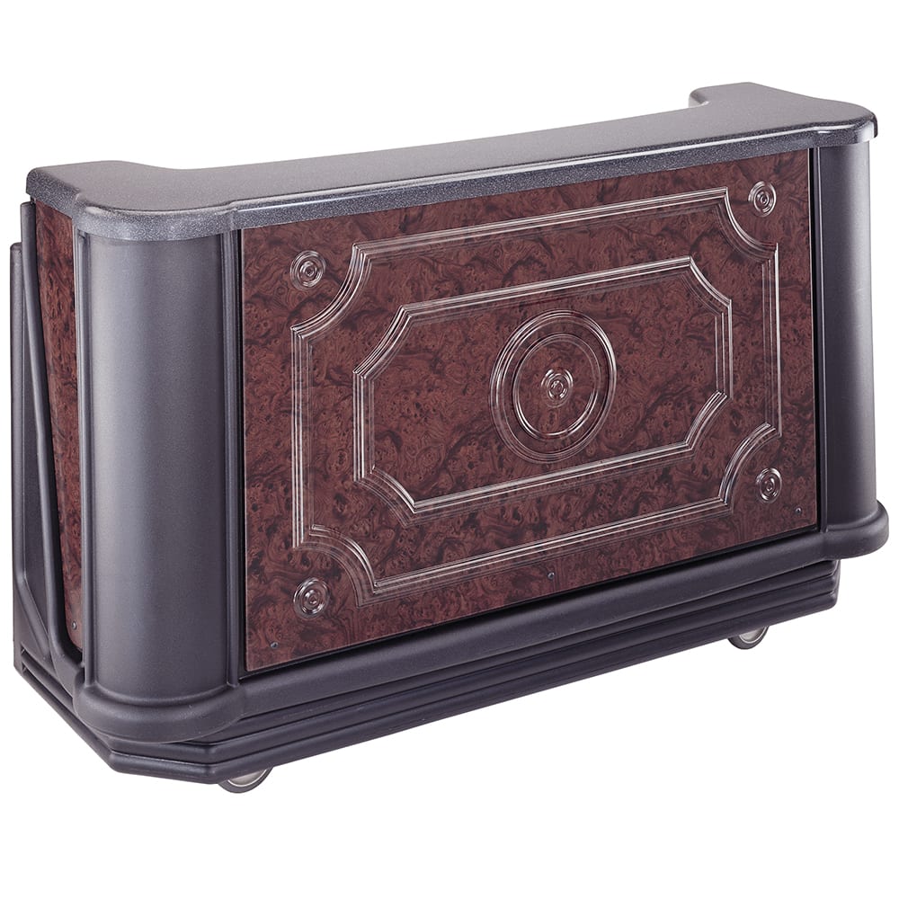 Cambro BAR730DSCP669 77 5/8" Cambar Portable Bar - Cold Plate, 80 lb Ice Sink, Speed Rail, Carmel