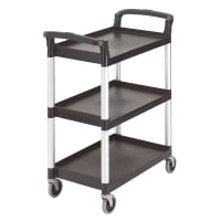 Cambro BC331KD480 3 Level Polymer Utility Cart w/ 300 lb Capacity, Raised Ledges thumbnail 4