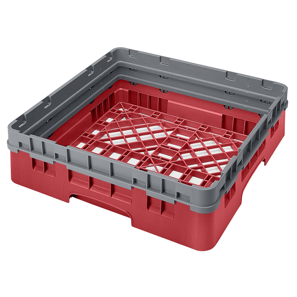 Cambro BR414163 Camrack Base Rack with Extender - 1 Compartment, 4"H, Red