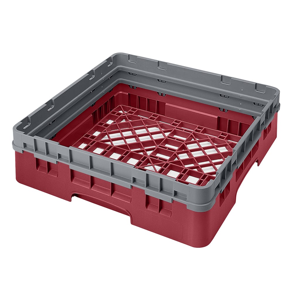 Cambro BR414416 Camrack Base Rack with Extender - 1 Compartment, 4"H, Cranberry
