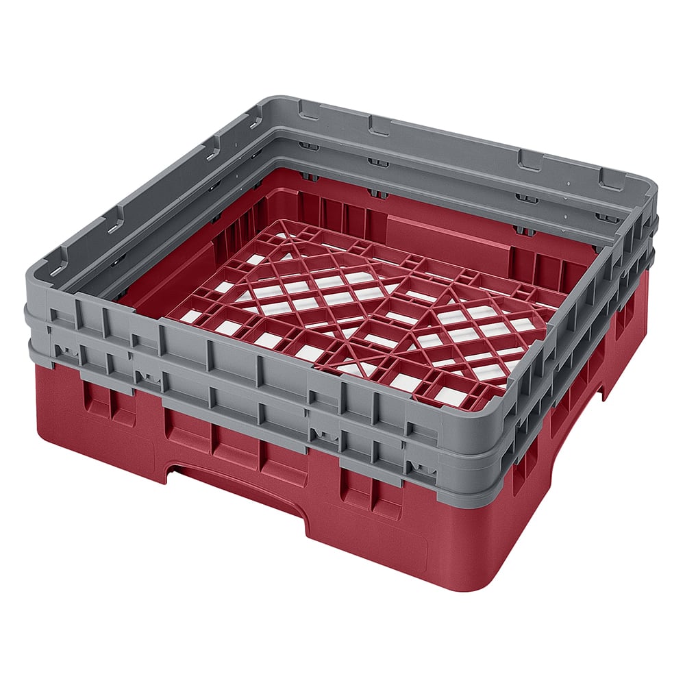 Cambro BR578416 Camrack Base Rack - (2)Extenders, 1 Compartment, 7 1/4"H, Cranberry
