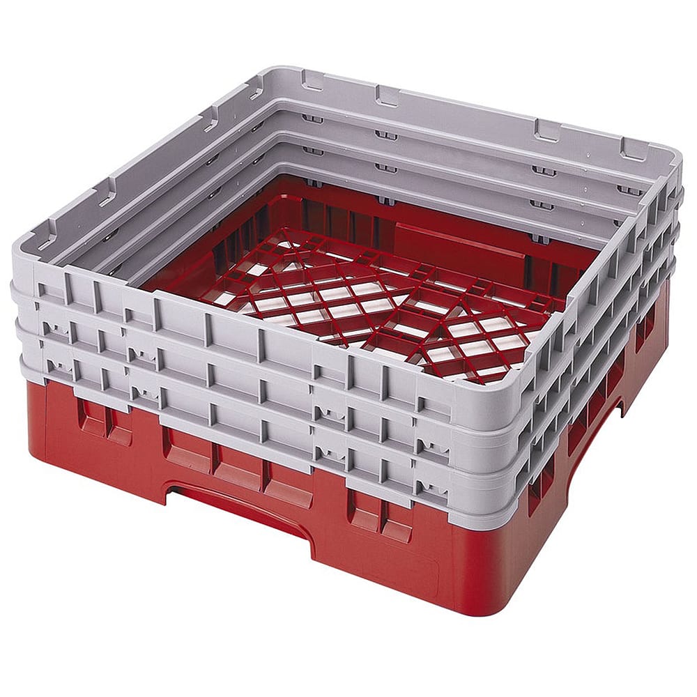 Cambro BR712163 Camrack Base Rack - (3)Extenders, 1 Compartment, 8 7/8"H, Red