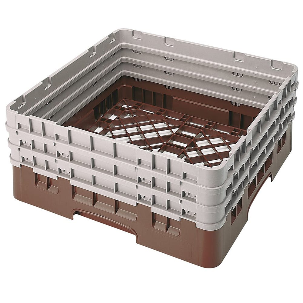 Cambro BR712167 Camrack Base Rack - (3)Extenders, 1 Compartment, 8 7/8"H, Brown