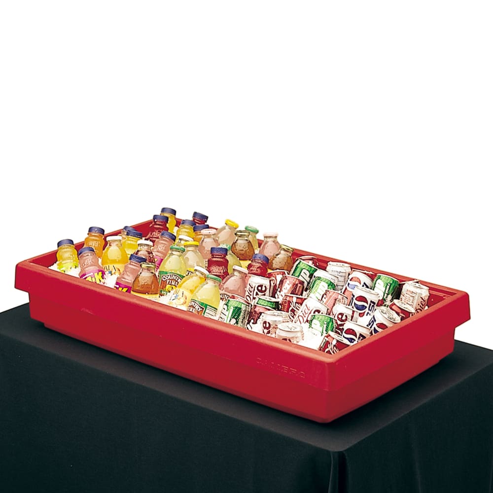 Cambro BUF72158 62 7/8" Cold Food Bar - (5) Pan Capacity, Table Top, Hot Red