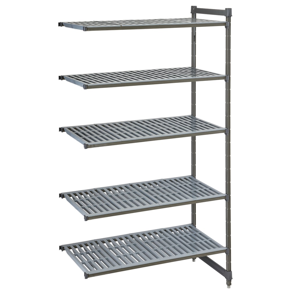 Cambro CBA183672V5580 36" NSF 5-Tier Polymer Shelf Kit - Camshelving® Basics Plus, 18"W, 72"H