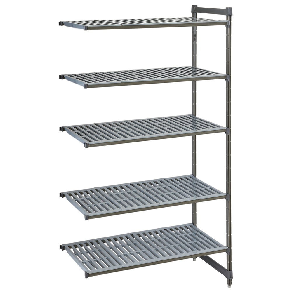 Cambro CBA183684V5580 36" NSF 5-Tier Polymer Shelf Kit - Camshelving® Basics Plus, 18"W, 84"H