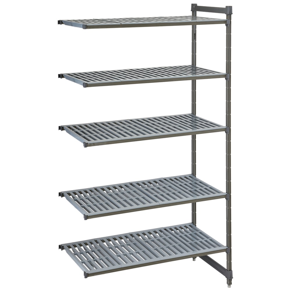 Cambro CBA184272V5580 42" NSF 5-Tier Polymer Shelf Kit - Camshelving® Basics Plus, 18"W, 72"H