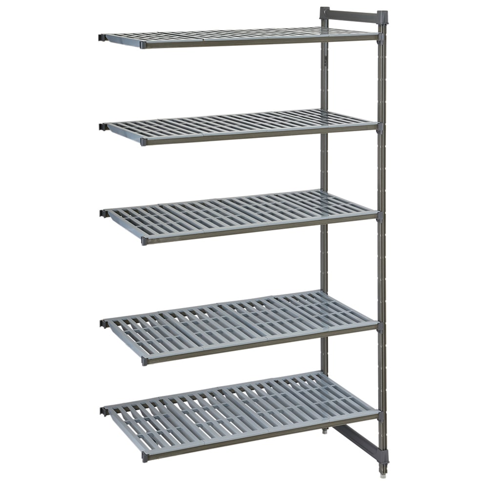 Cambro CBA184864V5580 48" NSF 5-Tier Polymer Shelf Kit - Camshelving® Basics Plus, 18"W, 64"H