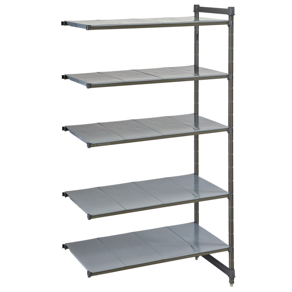 Cambro CBA184884S5580 48" NSF 5-Tier Polymer Shelf Kit - Camshelving® Basics Plus, 18"W, 84"H