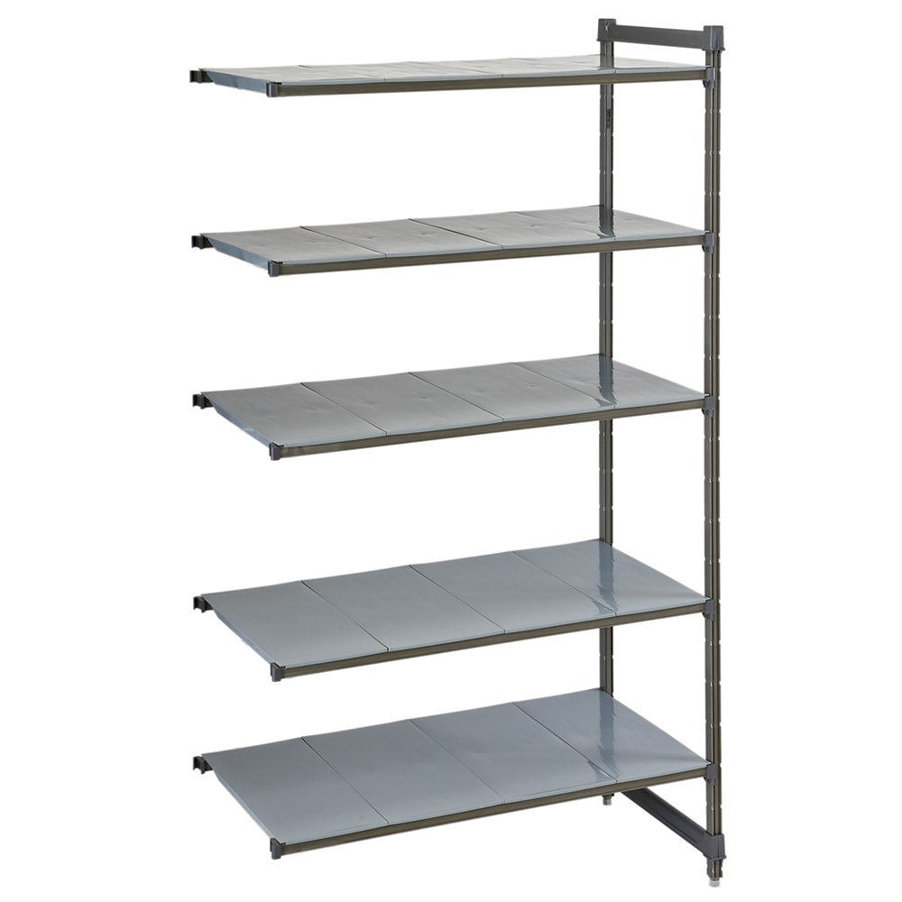Cambro CBA185484S5580 54" NSF 5-Tier Polymer Shelf Kit - Camshelving® Basics Plus, 18"W, 84"H