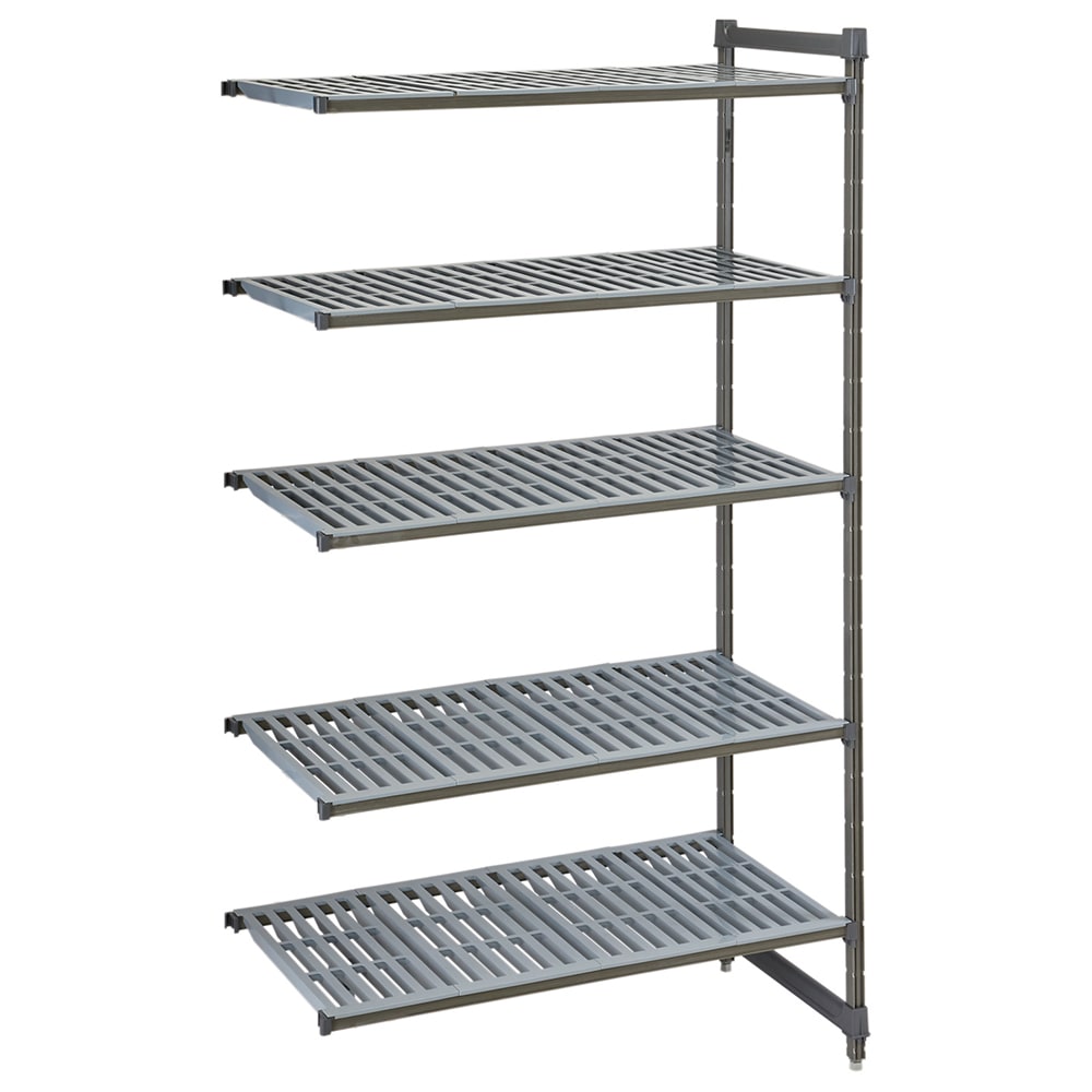 Cambro CBA185484V5580 54" NSF 5-Tier Polymer Shelf Kit - Camshelving® Basics Plus, 18"W, 84"H